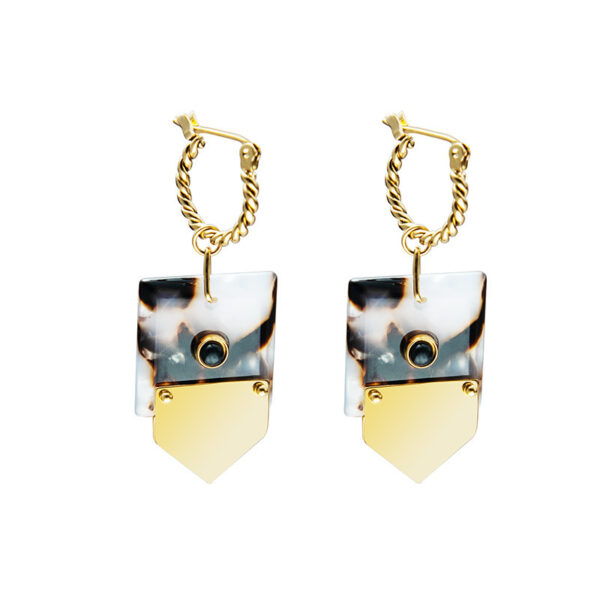 Titanium Steel Stainless Steel 14K Gold Simple Atmosphere Inlay - Image 4