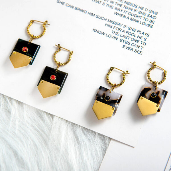 Titanium Steel Stainless Steel 14K Gold Simple Atmosphere Inlay - Image 3