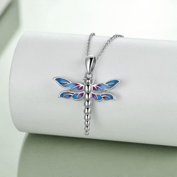 Sterling Silver Dragonfly Urn for Ashes Opal Dragonfly Cremation Necklace Jewelry - Image 4