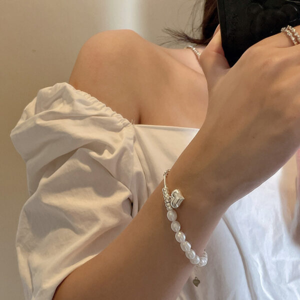 Korean Fashion Pearl Silver Necklace - Image 5