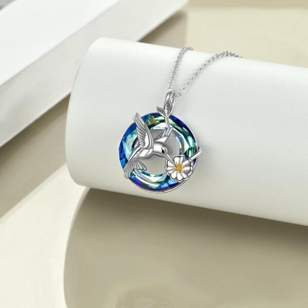 Hummingbird Urn Necklace for Ashes for Women with Crystal Sterling Silver - Image 4