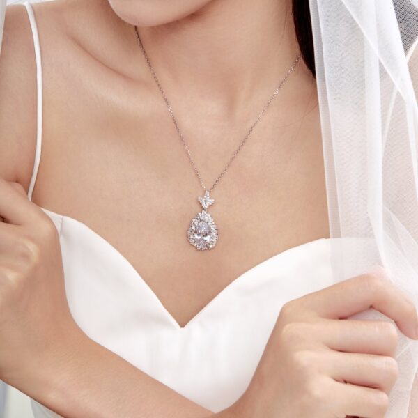 S925 Sterling Silver High Carbon Diamond Necklace For Women - Image 8