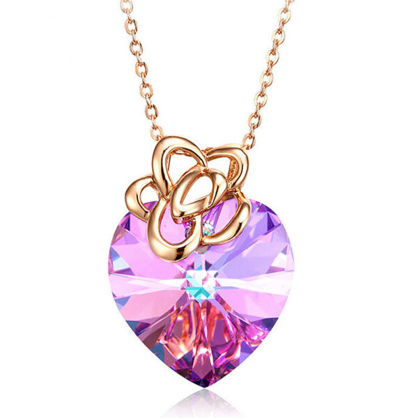 Opal Color 925 Sterling Silver Heart Pendant - Image 5