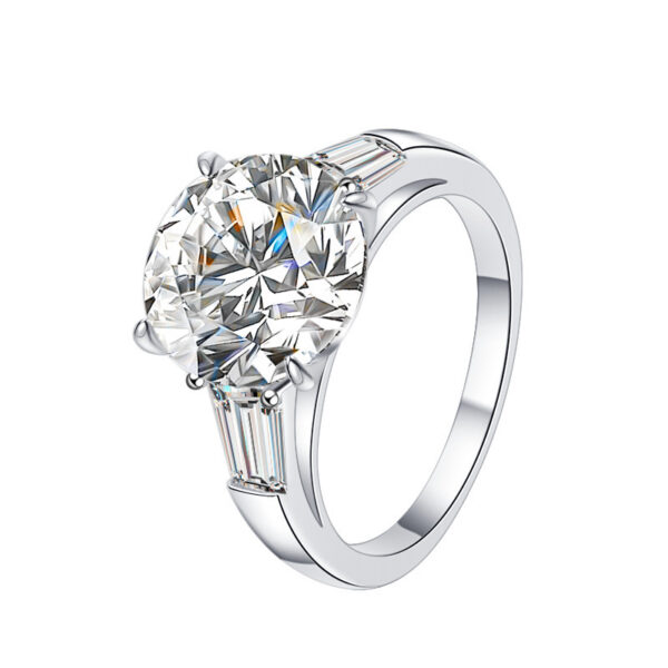 D Color Moissanite Ring Big Diamond Ring Female S925 Sterling Silver Waist Size Over Pen - Image 4