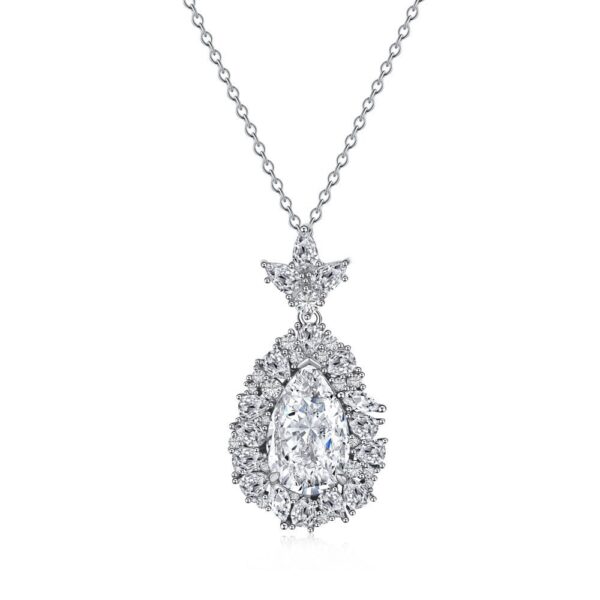 S925 Sterling Silver High Carbon Diamond Necklace For Women - Image 6
