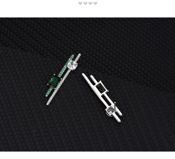 S925 Sterling Silver Stud Earrings Emerald - Image 7