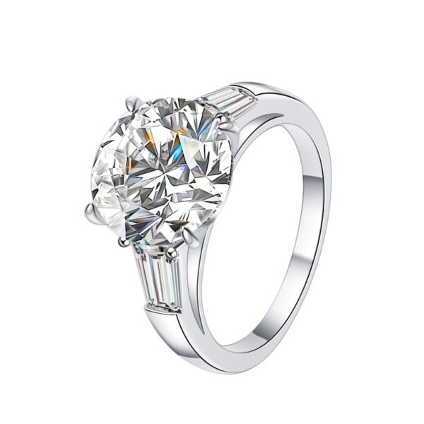 D Color Moissanite Ring Big Diamond Ring Female S925 Sterling Silver Waist Size Over Pen - Image 5