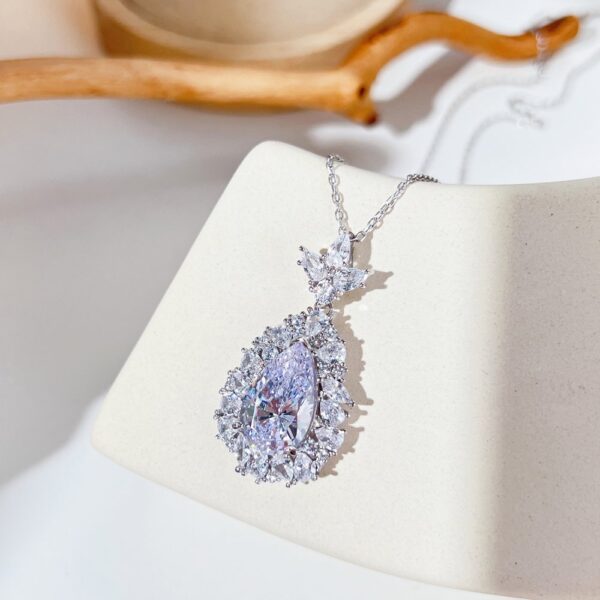 S925 Sterling Silver High Carbon Diamond Necklace For Women - Image 4