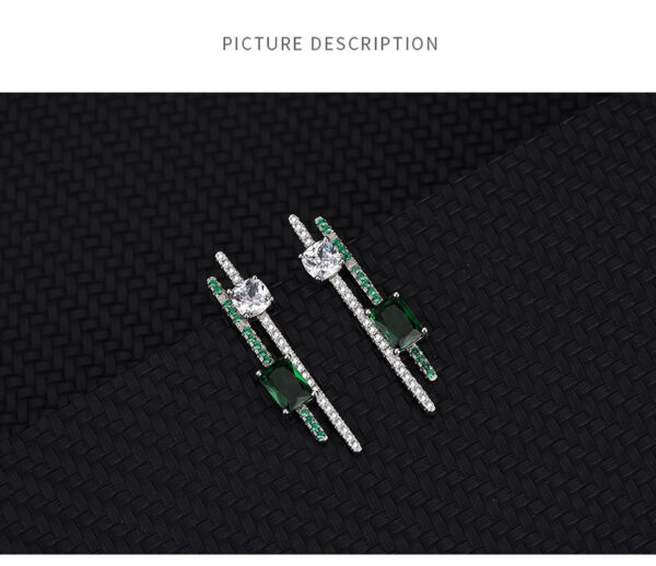 S925 Sterling Silver Stud Earrings Emerald - Image 9