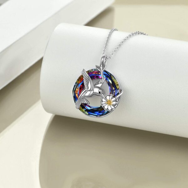 Hummingbird Urn Necklace for Ashes for Women with Crystal Sterling Silver - Image 3