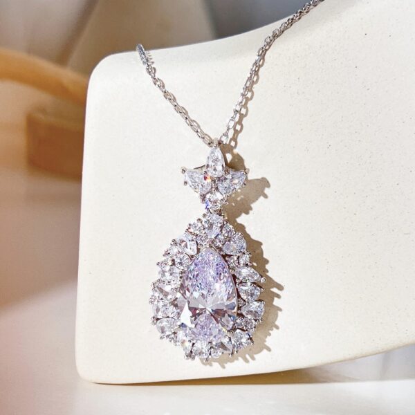 S925 Sterling Silver High Carbon Diamond Necklace For Women - Image 5
