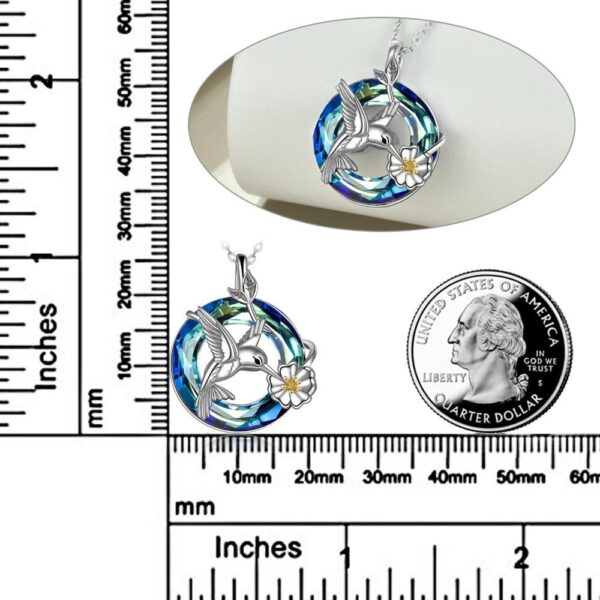 Hummingbird Urn Necklace for Ashes for Women with Crystal Sterling Silver - Image 2