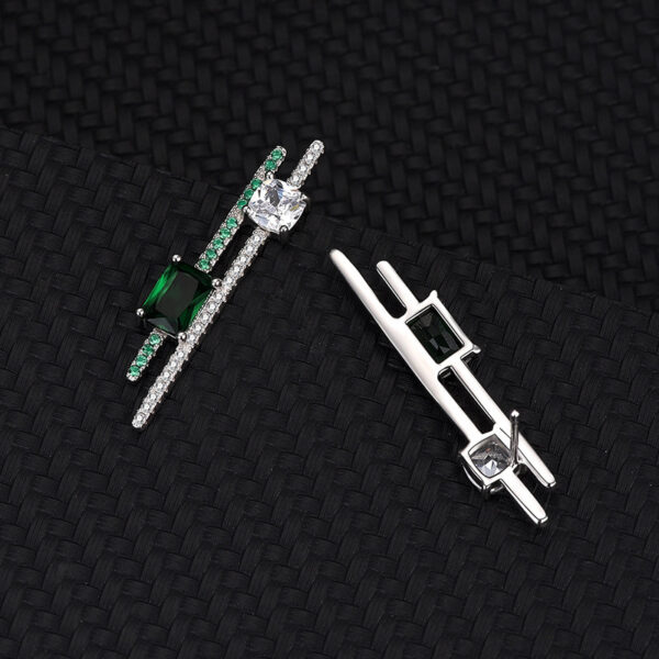 S925 Sterling Silver Stud Earrings Emerald - Image 8