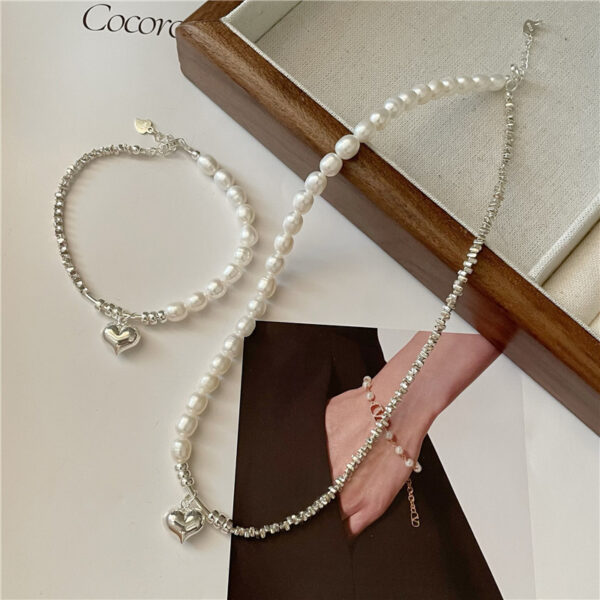 Korean Fashion Pearl Silver Necklace - Image 6